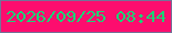 文字の大きさ：1、枠の色：747297、背景の色：fd0d6e、文字の色：1cd376 無料ブログパーツのブログ時計