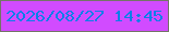 文字の大きさ：4、枠の色：747467、背景の色：d14bff、文字の色：0a7fe9 無料ブログパーツのブログ時計