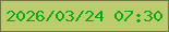 文字の大きさ：1、枠の色：747641、背景の色：bdcc6d、文字の色：0da81c 無料ブログパーツのブログ時計