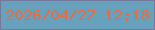 文字の大きさ：4、枠の色：74789d、背景の色：68a1bc、文字の色：e56d43 無料ブログパーツのブログ時計