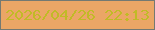 文字の大きさ：4、枠の色：747972、背景の色：eba666、文字の色：c1ba27 無料ブログパーツのブログ時計