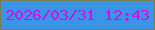 文字の大きさ：3、枠の色：747e50、背景の色：3c95e4、文字の色：c612ec 無料ブログパーツのブログ時計