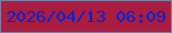 文字の大きさ：2、枠の色：7481a9、背景の色：a91d40、文字の色：0122db 無料ブログパーツのブログ時計