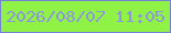 文字の大きさ：2、枠の色：7481d4、背景の色：90f244、文字の色：8b98dc 無料ブログパーツのブログ時計