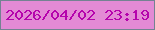文字の大きさ：3、枠の色：748292、背景の色：e38ad5、文字の色：b504ac 無料ブログパーツのブログ時計