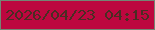 文字の大きさ：5、枠の色：748574、背景の色：bd073f、文字の色：4b2d23 無料ブログパーツのブログ時計