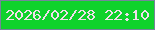 文字の大きさ：3、枠の色：74859a、背景の色：0fd22b、文字の色：f1dfea 無料ブログパーツのブログ時計