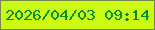 文字の大きさ：2、枠の色：74884f、背景の色：ccfa13、文字の色：00902b 無料ブログパーツのブログ時計