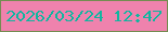 文字の大きさ：3、枠の色：748c51、背景の色：ef82ad、文字の色：10b6a0 無料ブログパーツのブログ時計