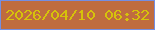 文字の大きさ：1、枠の色：748ee2、背景の色：bf6c3f、文字の色：d6c20b 無料ブログパーツのブログ時計