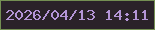 文字の大きさ：1、枠の色：748f53、背景の色：2a2229、文字の色：b495d7 無料ブログパーツのブログ時計