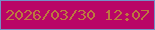文字の大きさ：4、枠の色：7490c6、背景の色：b90566、文字の色：bc783f 無料ブログパーツのブログ時計