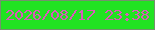 文字の大きさ：4、枠の色：74916d、背景の色：21e322、文字の色：d95bba 無料ブログパーツのブログ時計