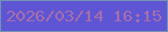文字の大きさ：4、枠の色：7491b4、背景の色：5e55d4、文字の色：a76eab 無料ブログパーツのブログ時計