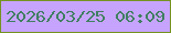 文字の大きさ：1、枠の色：749220、背景の色：c6a4fd、文字の色：407f61 無料ブログパーツのブログ時計