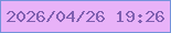 文字の大きさ：3、枠の色：7492db、背景の色：e8b2f8、文字の色：805fb1 無料ブログパーツのブログ時計