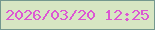 文字の大きさ：5、枠の色：74988e、背景の色：d7e6c3、文字の色：dc57d3 無料ブログパーツのブログ時計