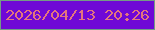 文字の大きさ：1、枠の色：749b85、背景の色：6f08d6、文字の色：e4767c 無料ブログパーツのブログ時計