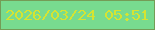 文字の大きさ：1、枠の色：749c56、背景の色：78db8f、文字の色：d5e432 無料ブログパーツのブログ時計