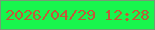 文字の大きさ：2、枠の色：749c74、背景の色：18f54d、文字の色：c15939 無料ブログパーツのブログ時計