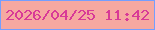 文字の大きさ：4、枠の色：749efe、背景の色：f6a8a1、文字の色：d83a97 無料ブログパーツのブログ時計
