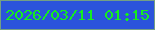 文字の大きさ：2、枠の色：749f84、背景の色：2b53db、文字の色：15ed1e 無料ブログパーツのブログ時計