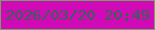 文字の大きさ：5、枠の色：74a164、背景の色：d00ab6、文字の色：346450 無料ブログパーツのブログ時計