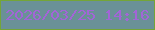 文字の大きさ：5、枠の色：74a537、背景の色：6a9197、文字の色：a265d7 無料ブログパーツのブログ時計