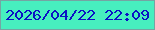 文字の大きさ：5、枠の色：74a5a3、背景の色：47efbf、文字の色：0b11c4 無料ブログパーツのブログ時計
