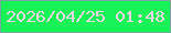 文字の大きさ：4、枠の色：74a6a2、背景の色：17f357、文字の色：f9d7e6 無料ブログパーツのブログ時計