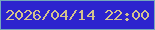 文字の大きさ：5、枠の色：74a8bc、背景の色：2d24ce、文字の色：d4c38d 無料ブログパーツのブログ時計