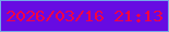 文字の大きさ：2、枠の色：74a8e8、背景の色：670be2、文字の色：f20346 無料ブログパーツのブログ時計