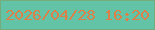 文字の大きさ：3、枠の色：74ac7b、背景の色：63c3a6、文字の色：dc7f49 無料ブログパーツのブログ時計
