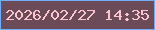 文字の大きさ：2、枠の色：74adf7、背景の色：6b4b58、文字の色：fdc5d0 無料ブログパーツのブログ時計