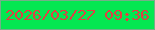 文字の大きさ：2、枠の色：74af88、背景の色：04e751、文字の色：e04043 無料ブログパーツのブログ時計