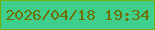 文字の大きさ：4、枠の色：74b007、背景の色：3fcf8c、文字の色：716f04 無料ブログパーツのブログ時計