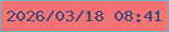 文字の大きさ：2、枠の色：74b1cb、背景の色：f37375、文字の色：394c77 無料ブログパーツのブログ時計