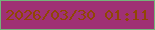 文字の大きさ：3、枠の色：74b47a、背景の色：9f3174、文字の色：904604 無料ブログパーツのブログ時計