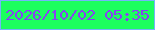 文字の大きさ：1、枠の色：74b4f9、背景の色：1cfe5e、文字の色：8842f2 無料ブログパーツのブログ時計