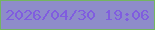 文字の大きさ：1、枠の色：74b561、背景の色：8e8cca、文字の色：805ddf 無料ブログパーツのブログ時計