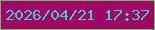 文字の大きさ：1、枠の色：74b575、背景の色：9e0665、文字の色：54c4d1 無料ブログパーツのブログ時計