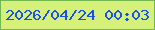 文字の大きさ：1、枠の色：74b650、背景の色：d6f179、文字の色：1a51e9 無料ブログパーツのブログ時計