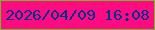 文字の大きさ：3、枠の色：74b824、背景の色：fe0b82、文字の色：00338f 無料ブログパーツのブログ時計
