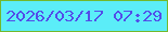 文字の大きさ：1、枠の色：74b82c、背景の色：5bedf8、文字の色：534de9 無料ブログパーツのブログ時計