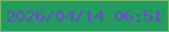 文字の大きさ：4、枠の色：74b868、背景の色：239c5f、文字の色：7046d3 無料ブログパーツのブログ時計