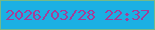 文字の大きさ：4、枠の色：74b988、背景の色：1bb0e3、文字の色：a43e97 無料ブログパーツのブログ時計