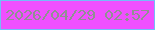 文字の大きさ：3、枠の色：74bcf8、背景の色：f050ff、文字の色：909192 無料ブログパーツのブログ時計