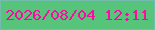 文字の大きさ：1、枠の色：74bdae、背景の色：56c57b、文字の色：f60ea1 無料ブログパーツのブログ時計