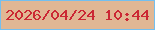 文字の大きさ：3、枠の色：74bfee、背景の色：e1b794、文字の色：cb2834 無料ブログパーツのブログ時計