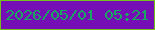 文字の大きさ：1、枠の色：74c01d、背景の色：750fb5、文字の色：17a760 無料ブログパーツのブログ時計